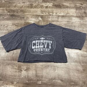GM Official Merchandise Chevy Country Short Sleeve Crop Top Size Small